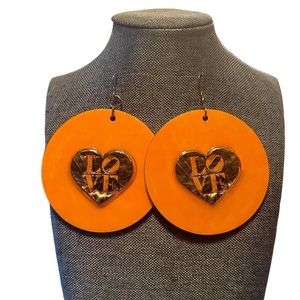 Orange Love you Earrings